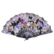 Éventails à main de style chinois, éventail pliant en bois, éventail pliant en soie pour soirée dansante, éventail à main à motif floral