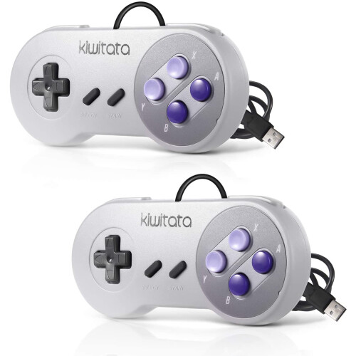 controller USB SNES classici per giochi su PC, emulatore di giochi retrò cablato per Windows XP 7 8 11 Mac Raspberry Pi