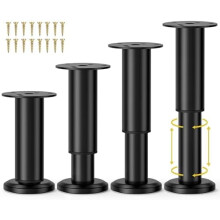 4 stk. justerbare møbelben i metall (12,5-18,3 cm), kompatible med sofa/seng/stol/kommode/bord