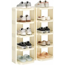 10-Tier Stackable Shoe Rack – Freestanding Plastic Organizer for Closet/Entry, Narrow Tall Design for Small Spaces, White