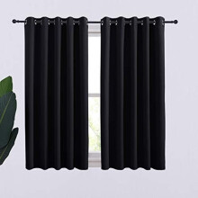 Blackout Curtains with Silver Grommets 34" x 60" (2 Panels)