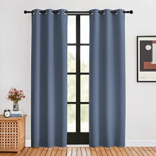 Stone Blue Blackout Curtains 34 x 60 in, 2 Panels, Grommet