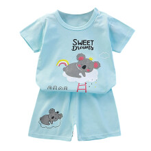 Boys 2 Pieces Summer Outfits Toddler Girls Cartoon Printed Short Sleeved Tops and Shorts Children's Suit 12-18 Months