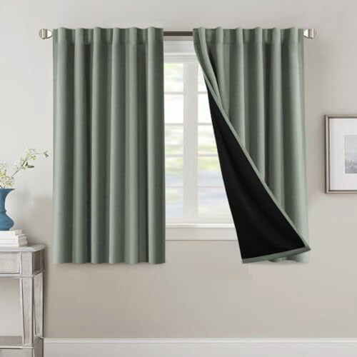 Blackout Curtains with Black Liner, 52x84 in, Pair