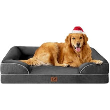 Orthopedic Dog Bed for Extra Large Dogs, Waterproof Memory Foam with Sides, Non-Slip Bottom, Washable Cover – Dark Grey, compatible with XL dogs