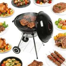 18-inch spherical charcoal grill with ash collector and