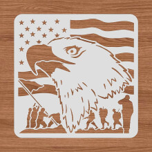 Eagle Head Flag Stencil 12x12 inches