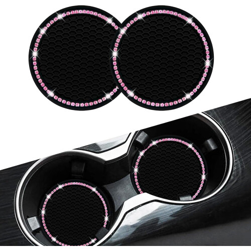 2 Pack Black Silicone Car Cup Holder Coasters