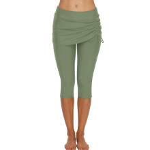 Zwemrok met legging voor dames in grote maten, hoge taille, uitsnijdingen, lichtgewicht, comfortabele, korte broek, effen, zachte pyjamabroek,