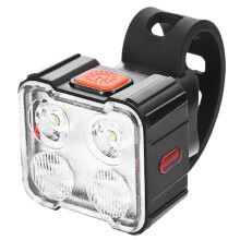 Luz, Luz Traseira de Bicicleta, Lanterna Traseira, Acessórios, Luz Dianteira, Farol de Bicicleta de Fácil Instalação com 4 Lâmpadas
