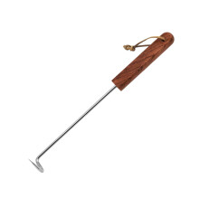 Crochet de retournement des aliments pour barbecue, 12 et 17 pouces, acier inoxydable avec manche en bois – Accessoire pour barbecue, plancha,