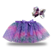 Mini tutu sukně pro batolata a dívky, roztomilá párty taneční sestřih, duhová síťovaná příze, flitry, tylová sukně, mašle, vlásenka,