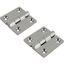 Charnières en acier inoxydable 316 de qualité marine, polies miroir, robustes, pour trappes et placards de bateaux/camping-cars, 6 cm x 6 cm, paire