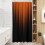 Cortina de chuveiro abstrata em degradê laranja e preto, listrada em estilo boho terracota, 91 x 183 cm (36 x 72 polegadas), ideal para trailers, 1