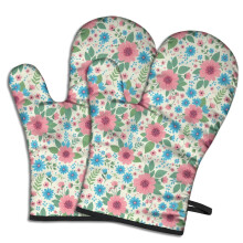 Ofenhandschuhe mit Blumenmuster, 2er-Pack, 19,5 x 30,5 cm