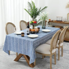 Boho Farmhouse Tablecloth with Hemstitching 60" x 104"