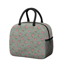 Boîte à lunch isotherme à motif floral pour femme – Étanche, portable pour le travail, la plage, les voyages, les pique-niques et le camping