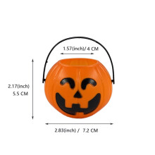 Secchielli a forma di zucca per Halloween, set da 6 pezzi, piccoli contenitori in plastica per caramelle per bambini, secchielli, bomboniere,