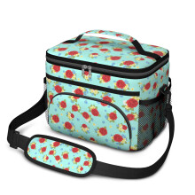 Sac à lunch isotherme à motif floral pour femmes et hommes – Étanche, bandoulière réglable, 25,4 x 17 x 20,3 cm, compatible avec les boîtes