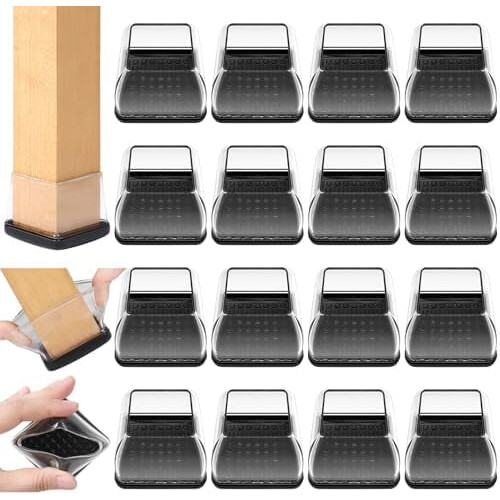 16-Piece Stretchable Chair Leg Sliders for Square Legs