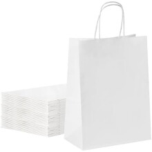 Mellemstore gaveposer i kraftpapir, 20 x 11 x 28 cm, 100 stk.
