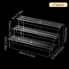 Présentoir en acrylique transparent (1 pièce), idéal pour parfums, statuettes, cosmétiques et autres objets. Présentoir en forme d'échelle.