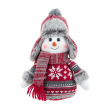 Pluche sneeuwpop kerstpop, schattige, zachte, draagbare knuffel voor thuis, kantoor, winkel of etalage.