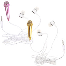 2 mini micrófonos vocales portátiles, micrófono portátil compatible con teléfonos móviles.