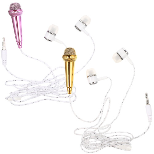 2 unidades de mini microfone vocal portátil compatível com celular