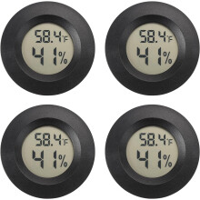 4-pack mini digital hygrometer och termometer för inomhus/utomhus, reptiler, humidorer, växthus – /-display, kompatibel med reptilakvarier