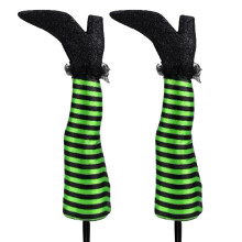 Lot de 2 piquets décoratifs d'Halloween pour jardin - Accessoires de sorcière réalistes pour événements sur terrasse - Résistants aux