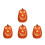 4 st orange pumpa LED-lampor plast Halloweendekor 1
