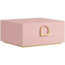 2 rétegű ékszerdoboz fogantyúval és kivehető tálcával, lebegő hatású, 20x23x10 cm, zselé rózsaszín – ajándékötlet