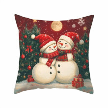Funda de almohada con estampado navideño de nieve, funda de cojín de microfibra cepillada suave como el melocotón con cremallera oculta,