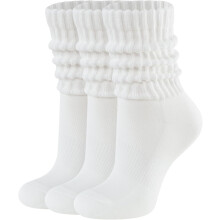Calzini da donna arricciati, stile retrò, morbidi in cotone, comodi e comodi per scarpe da ginnastica e stivali (3 paia)