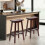 Tabourets de bar à structure en bois, marron (lot de 2) 1