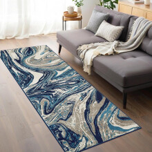 2x6 Modern Abstract Runner Rug Machine Washable Stain Resistant Low Pile Non-Slip Indoor Rug for Entryway Hallway Kitchen Green