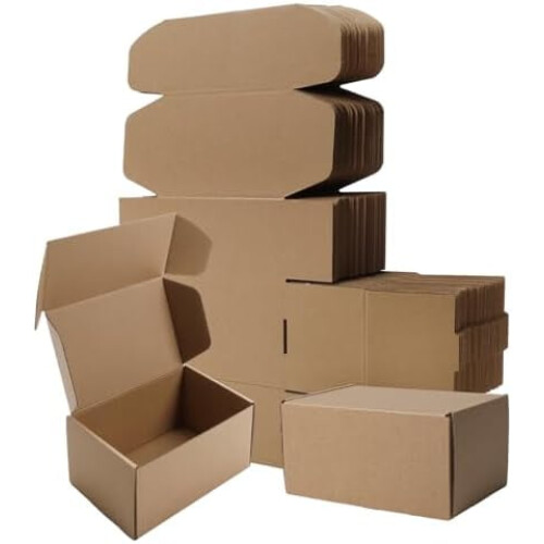 6x4x3" 50Pack κουτιά από κυματοειδές χαρτόνι μικρό κουτί αποστολής για συσκευασία