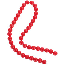 1 juego de cuentas de vidrio redondas rojas para manualidades, ideales para proyectos de bricolaje y accesorios navideños.