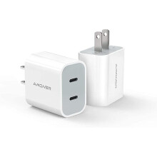 Amoner 2-Pack USB-C 25W PD Fast Charger, Dual Port, compatible with iPhone 16/15/14/13/12/11/SE/XS, Galaxy, Pixel & more