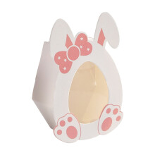 Lot de 10 boîtes à friandises de Pâques avec fenêtre transparente, en carton, motif lapin, idéales pour les biscuits, les bonbons et autres