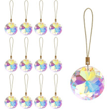 Mini décorations de Noël en verre cristal coloré, 3 cm