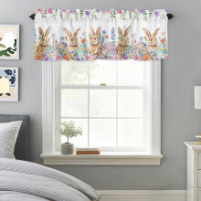 Húsvéti nyuszi virágmintás tojás karnis, rúdzseb, 107x46 cm, konyhába, hálószobába, fürdőszobába, nappaliba – Spring Garden Floral