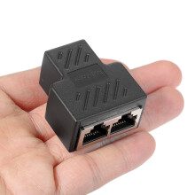 Divisor Ethernet RJ45 de 1 para 2, compatível com Cat5/Cat6/Cat7, para PC, laptop e roteador.