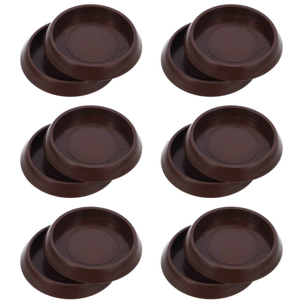 Ledmomo 12Pcs Carpet Caster Cups Brown Plastic Anti-Slip Grippers For Other Furniture 9450273888804