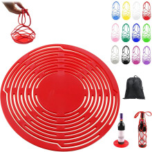 Organisateur de rangement en silicone 2026Upgrade – Porte-bouteille, dessous de verre et porte-boisson, compatible avec les bouteilles de vin/eau,