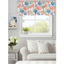 Watercolour Red Coral Valance 60x18in Polyester Rod Pocket