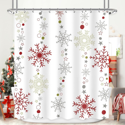 Snowflake Shower Curtain 72x72 in Polyester