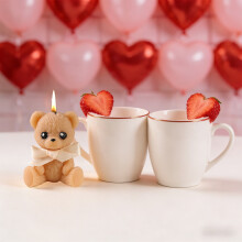 Bougie parfumée ours en pot – Cadeau de Saint-Valentin, ambiance romantique, décoration d'aromathérapie pour la maison, le bureau ou la salle de