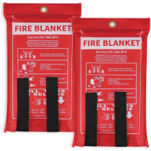 Fire Blanket, 40''40'' Fiberglass Emergency Fireproof Gear, Flame Retardant Protection for Home, Kitchen, Camping, Hiking, 2 Count